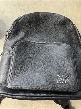 Michael Kors Black Pebbled Leather Backpack